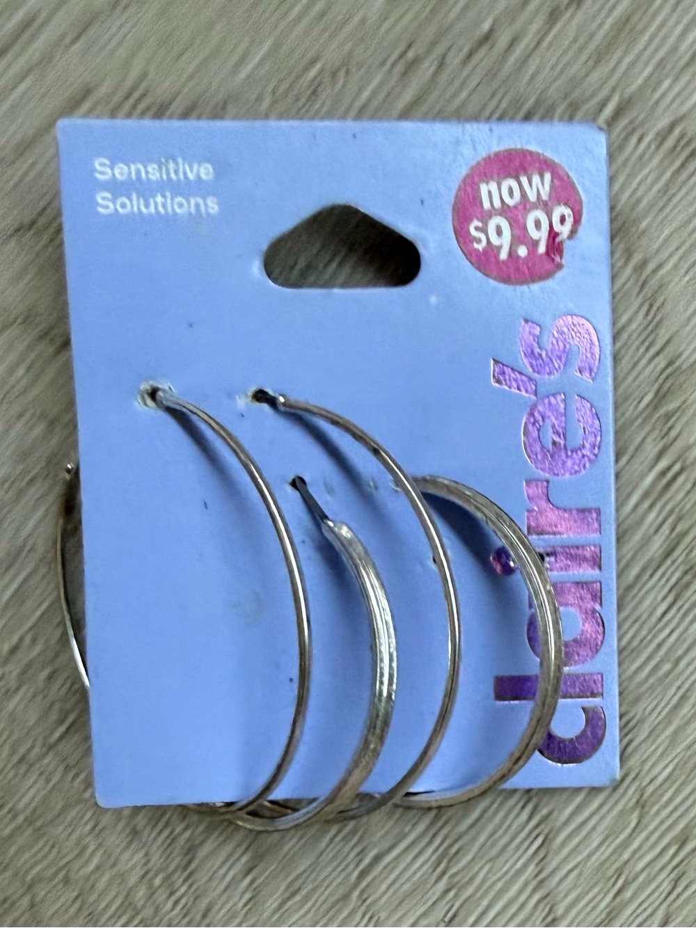 Claire's Silver Hoop Earring Set